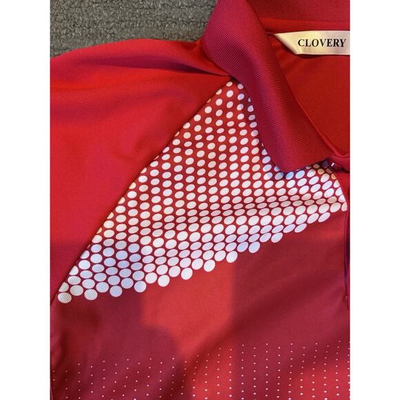 Clovery Shirt Mens‎ Large Red Short Sleeve Polo Golf - Picture 3 of 5